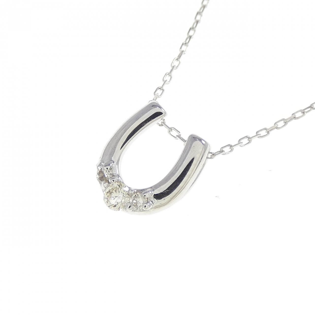 【新品】K18WG ダイヤモンド ネックレス 0.05CT