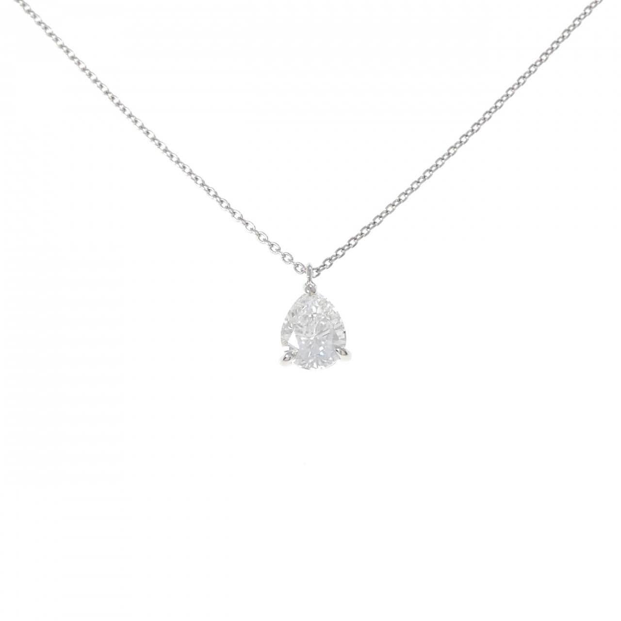 【再加工款】PT900/PT850鑽石項鍊 1.011克拉 F色 SI1淨度 梨形