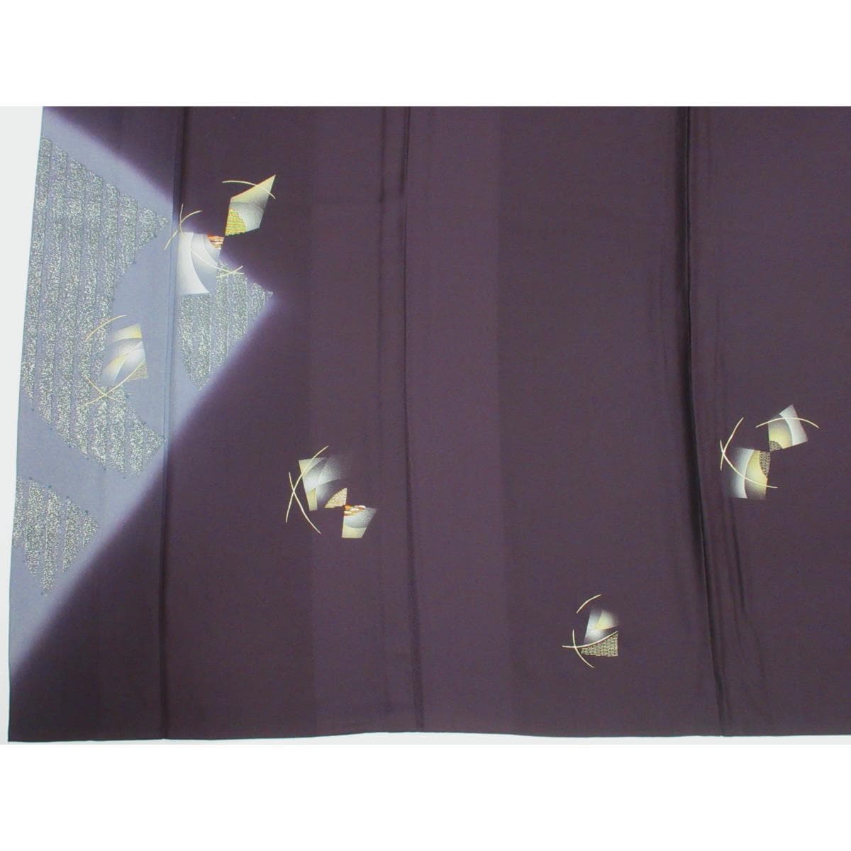 単衣　訪問着　友禅金彩加工　刺繍入りボカシ染　身幅Ｌ寸