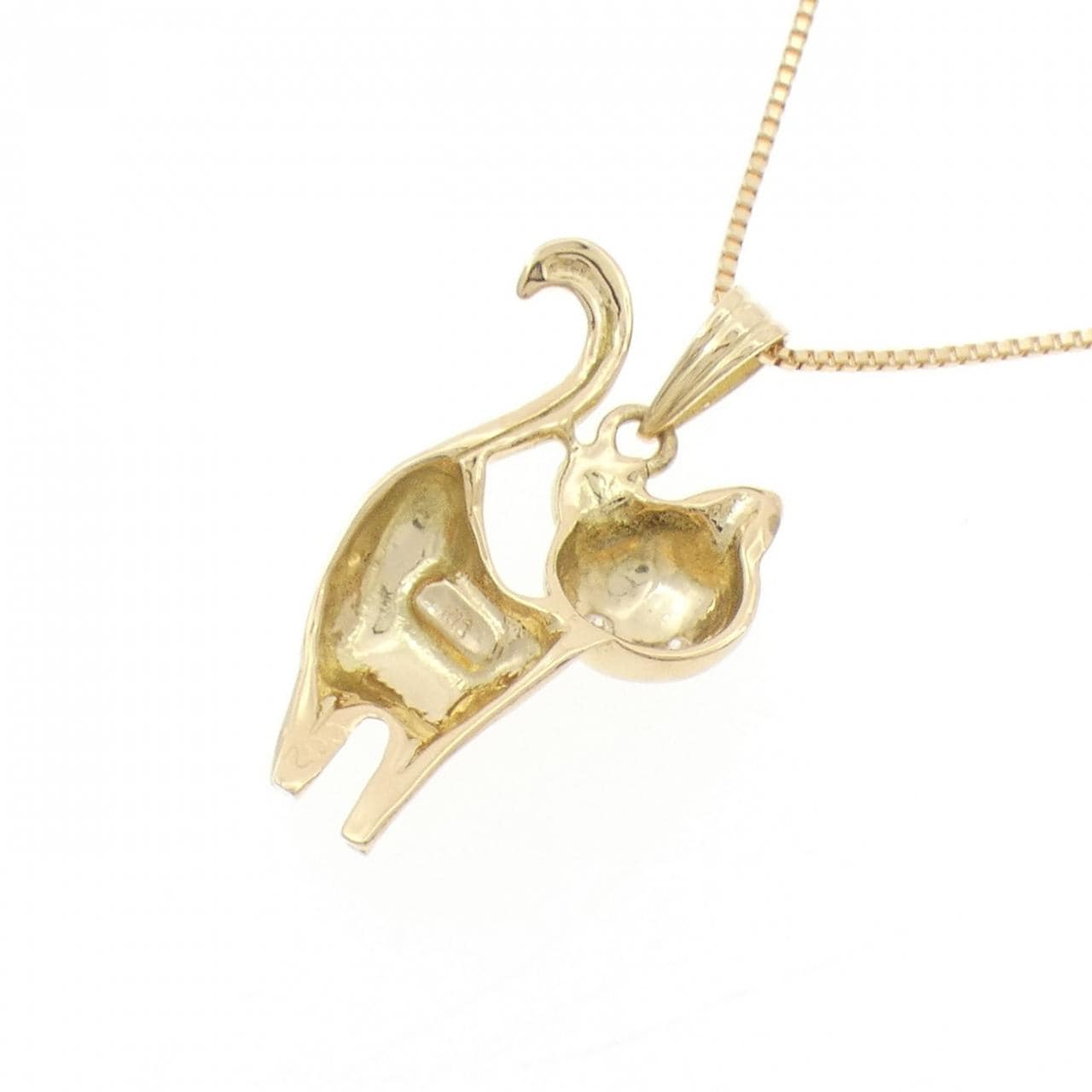 K18YG キャット ダイヤモンド ネックレス 0.02CT