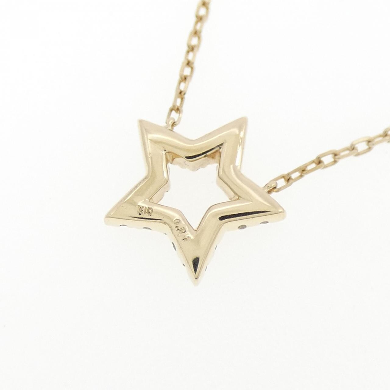 K10YG スター ダイヤモンド ネックレス 0.11CT