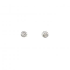 K18WG ソリティア ダイヤモンド ピアス 0.10CT