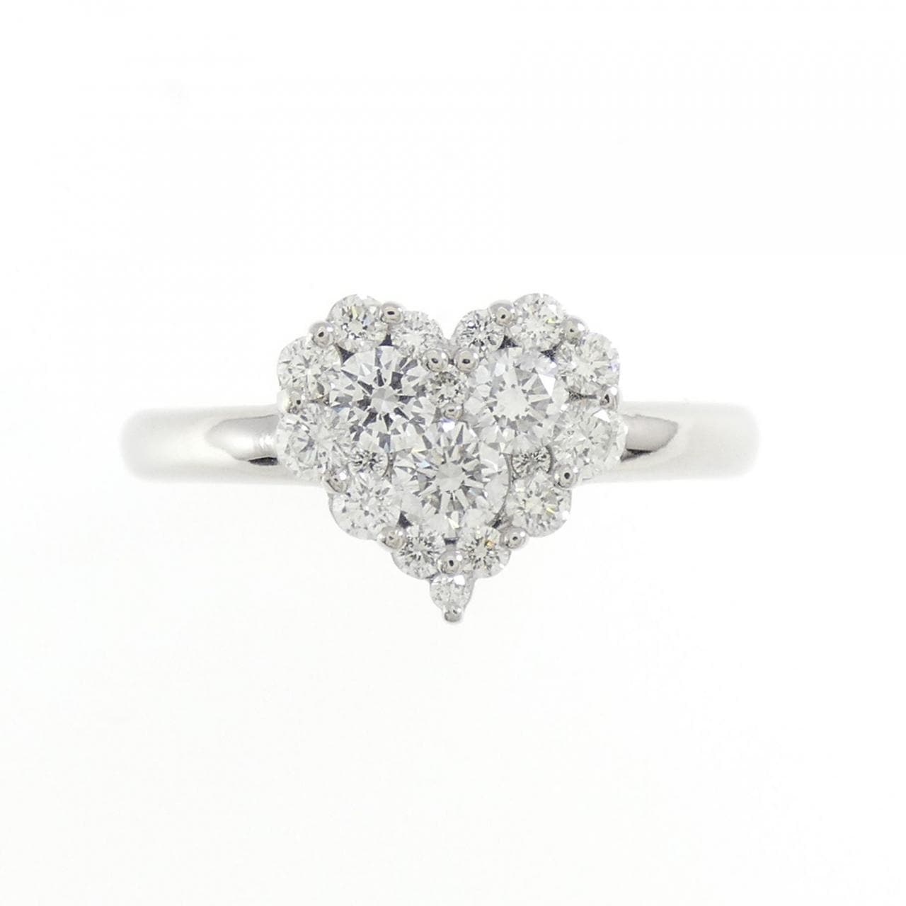 PT ハート パヴェ ダイヤモンド リング 0.50CT