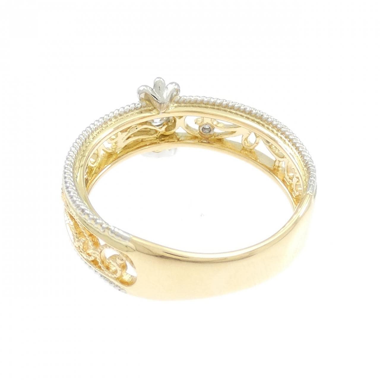 K18YG/PT900 ダイヤモンド リング 0.10CT