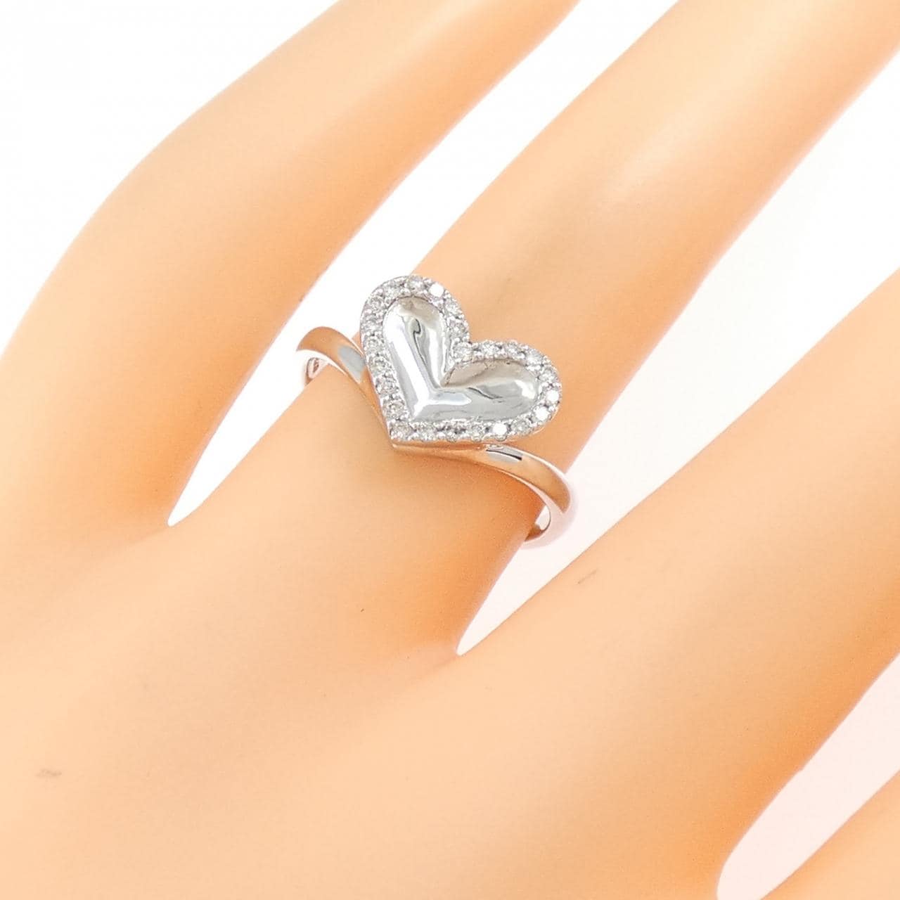 PT900 ハート ダイヤモンド リング 0.15CT