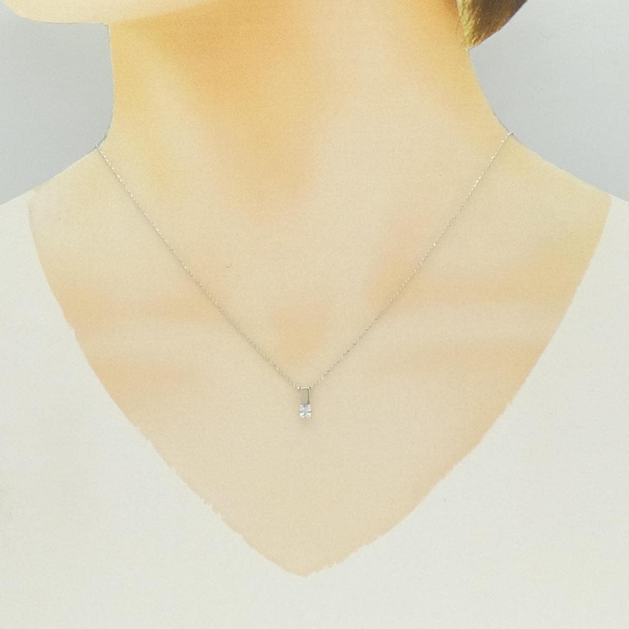 K10WG ブルートパーズ ネックレス 0.15CT