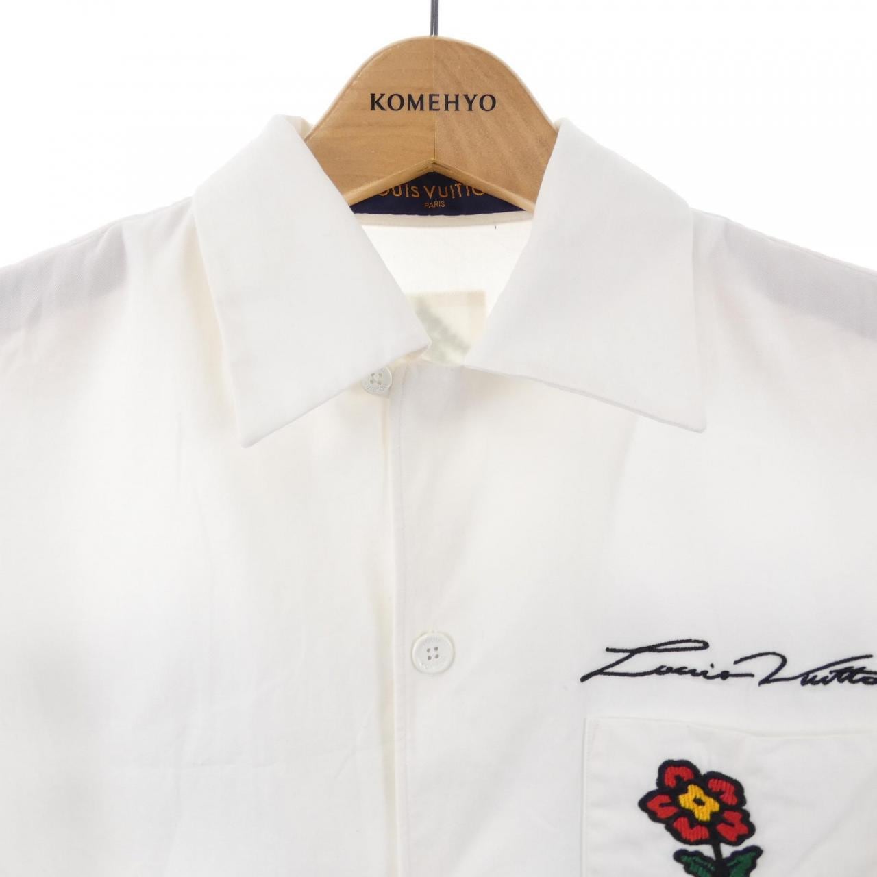 ルイヴィトン LOUIS VUITTON オープンカラーショートスリーブコットンシャツ HQS85WIKE S／Sシャツ