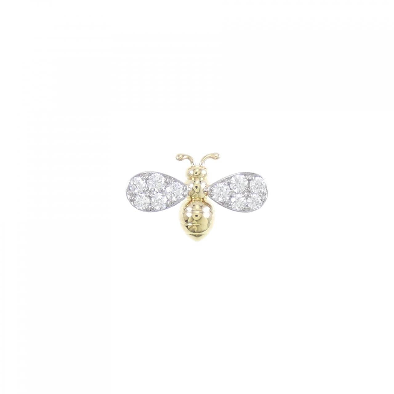 Gimel Bee Diamond Brooch 0.150CT