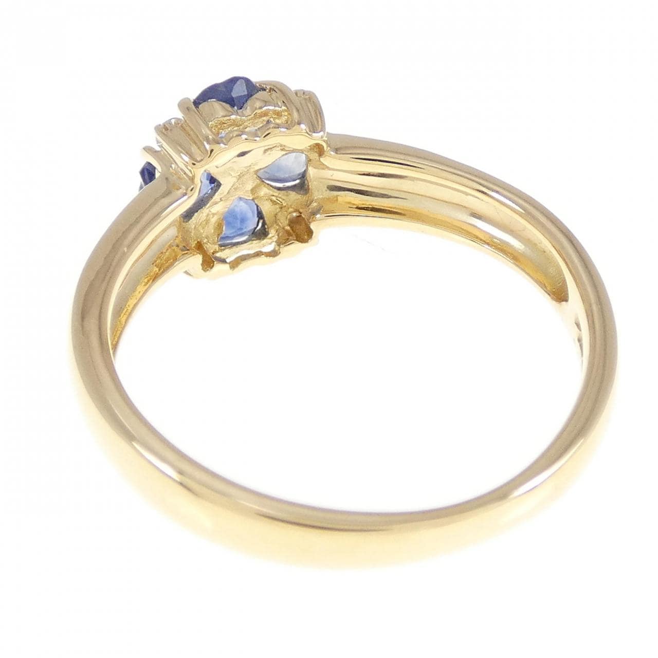 K18YG Heart x Flower Sapphire Ring 0.56CT