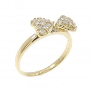 K18YG リボン ダイヤモンド リング 0.25CT