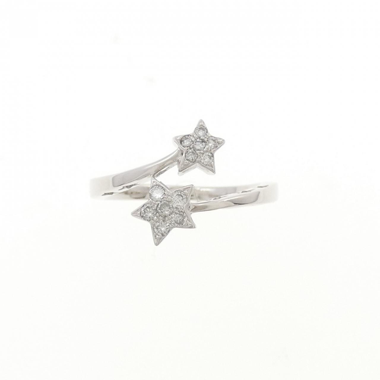 K18WG スター ダイヤモンド リング 0.15CT