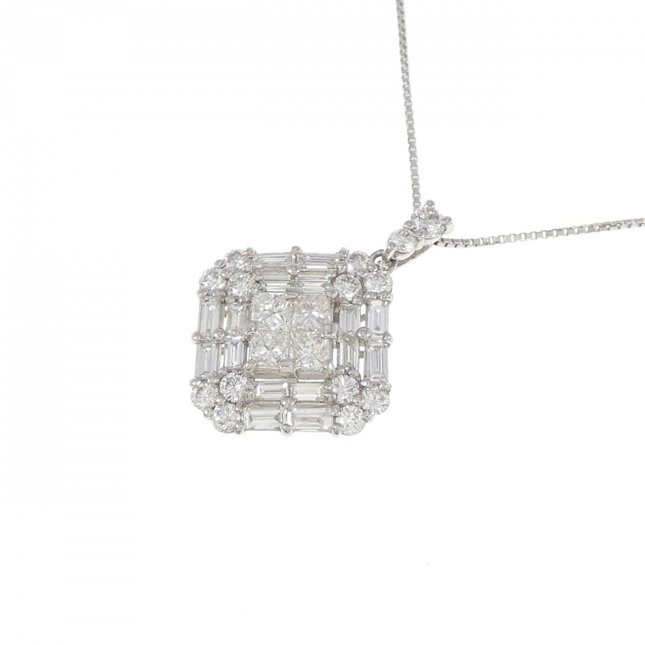 【新品】PT900/PT850 ダイヤモンド ネックレス 1.00CT