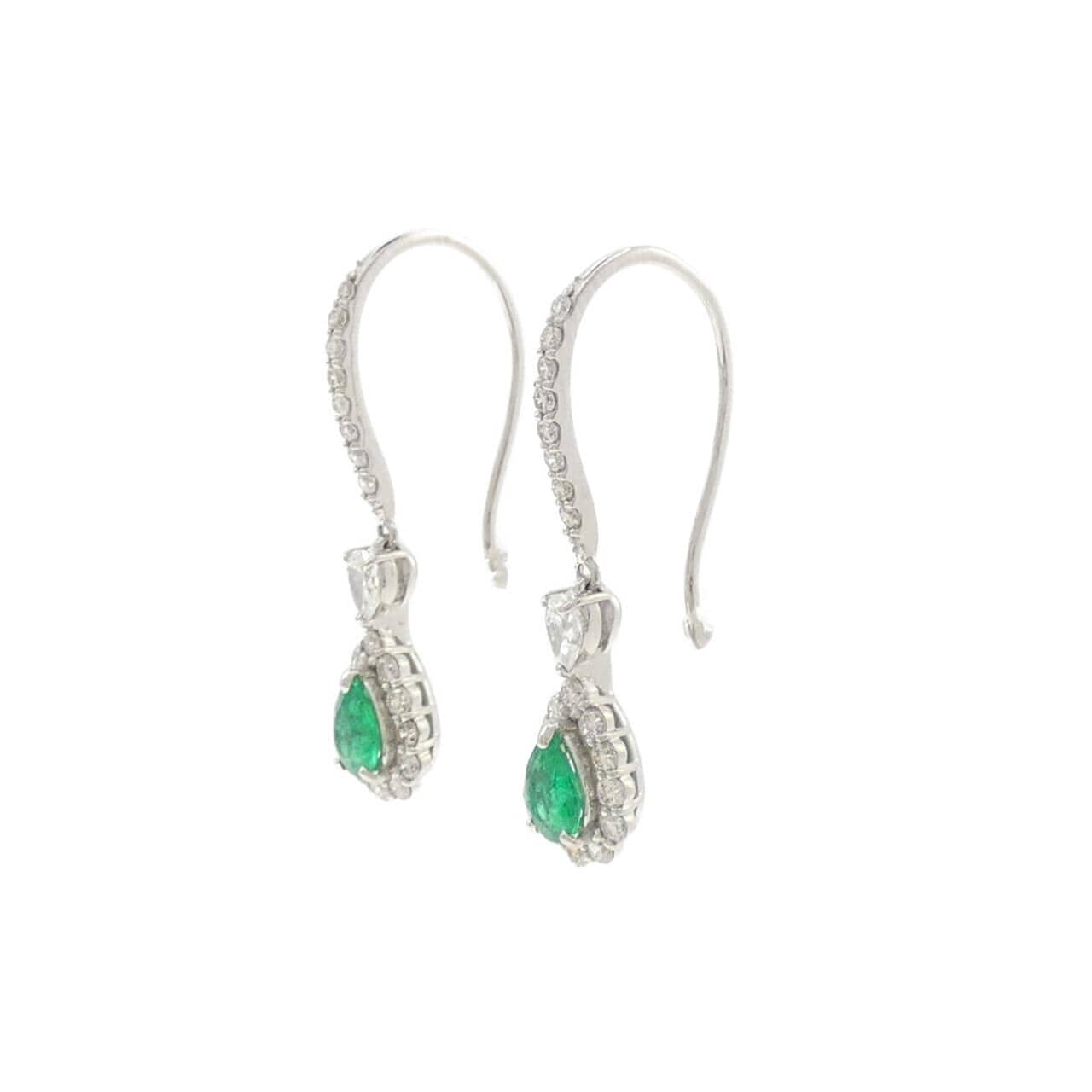 [新品] PT950 祖母綠耳環 0.37CT