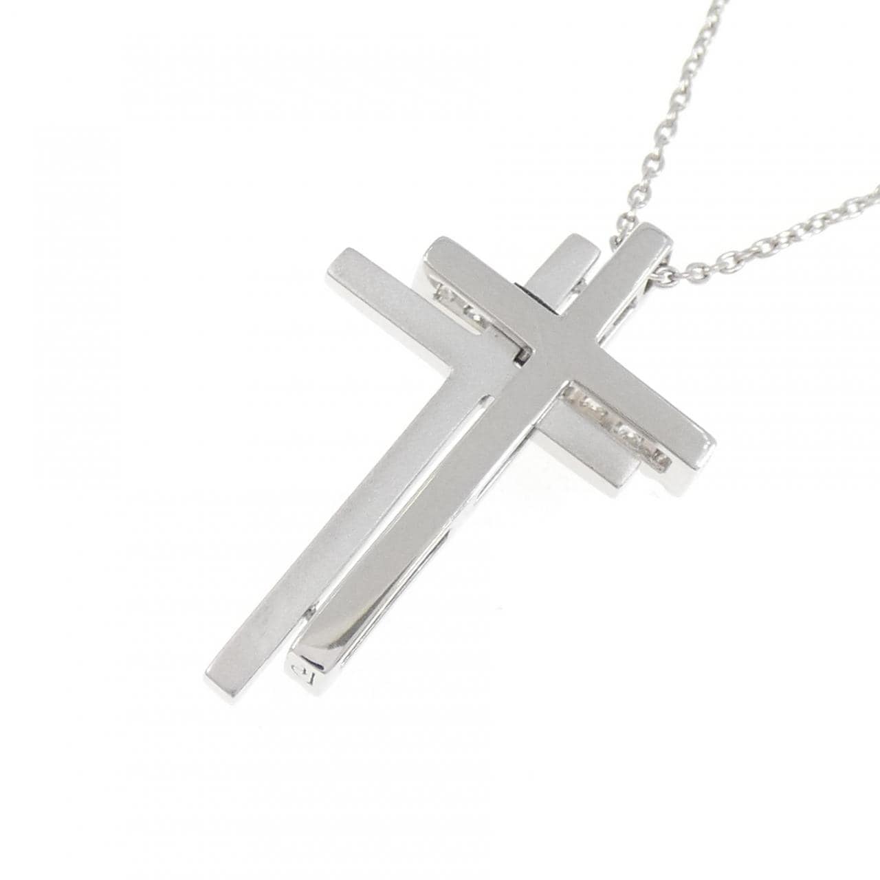 PT950 クロス ダイヤモンド ネックレス 0.23CT