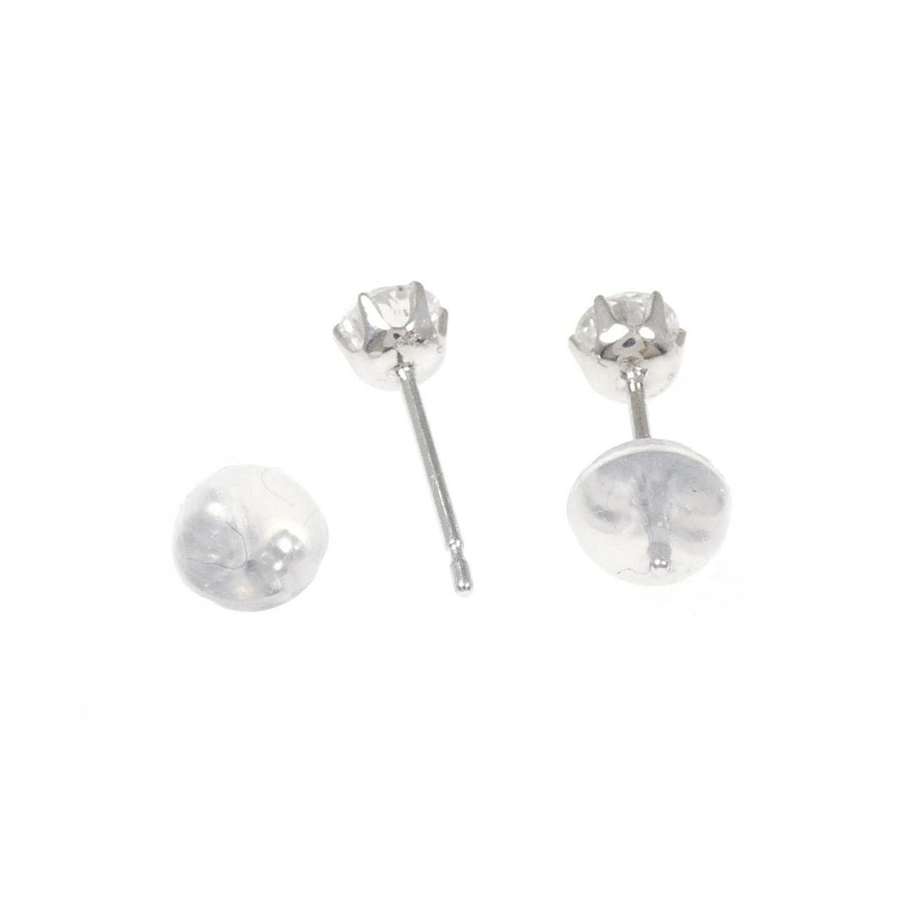 PT900 ソリティア ダイヤモンド ピアス 0.446CT