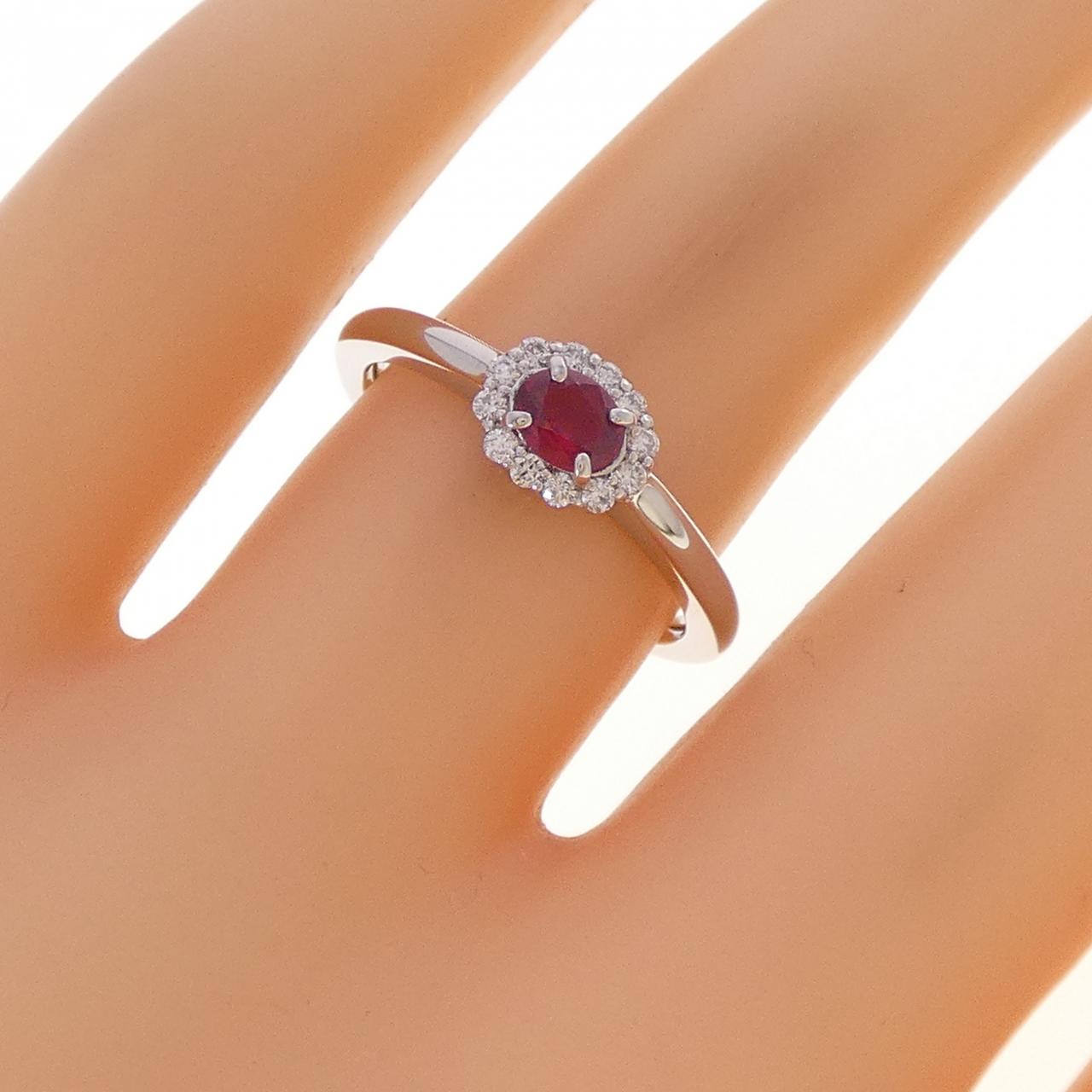 PT950 ルビー リング 0.22CT