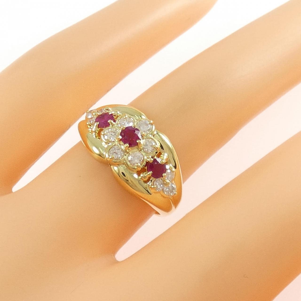 K18YG ルビー リング 0.32CT