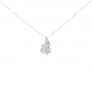 PT900/PT850 フラワー ダイヤモンド ネックレス 0.20CT
