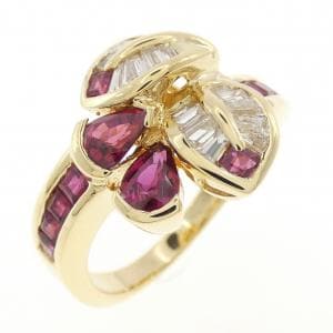 K18YG ルビー リング 1.50CT