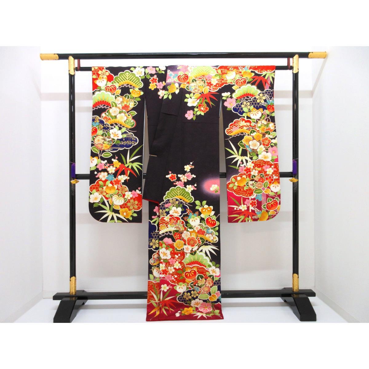 振袖　友禅金彩加工　刺繍入りボカシ染