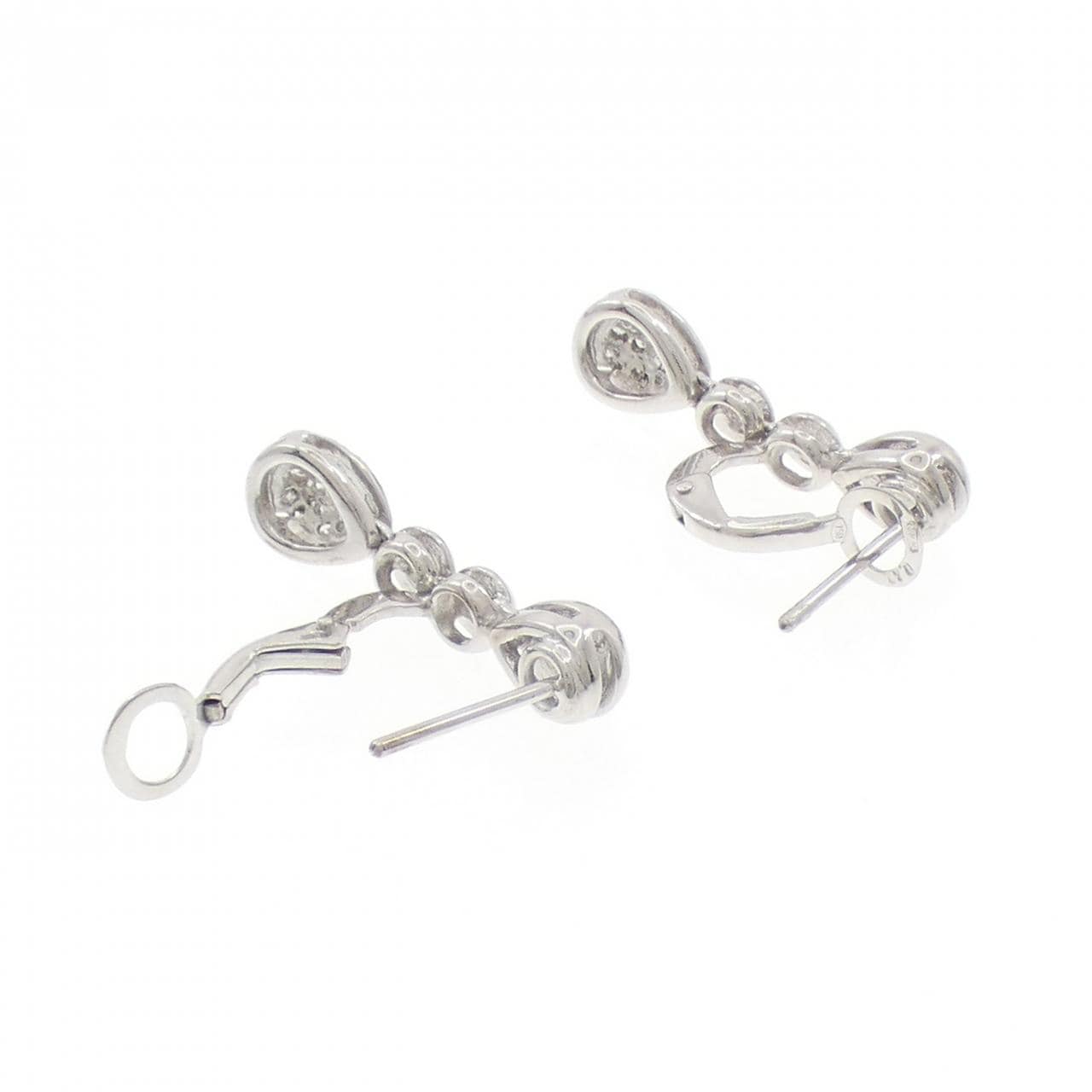 750WG パヴェ ダイヤモンド ピアス 0.42CT