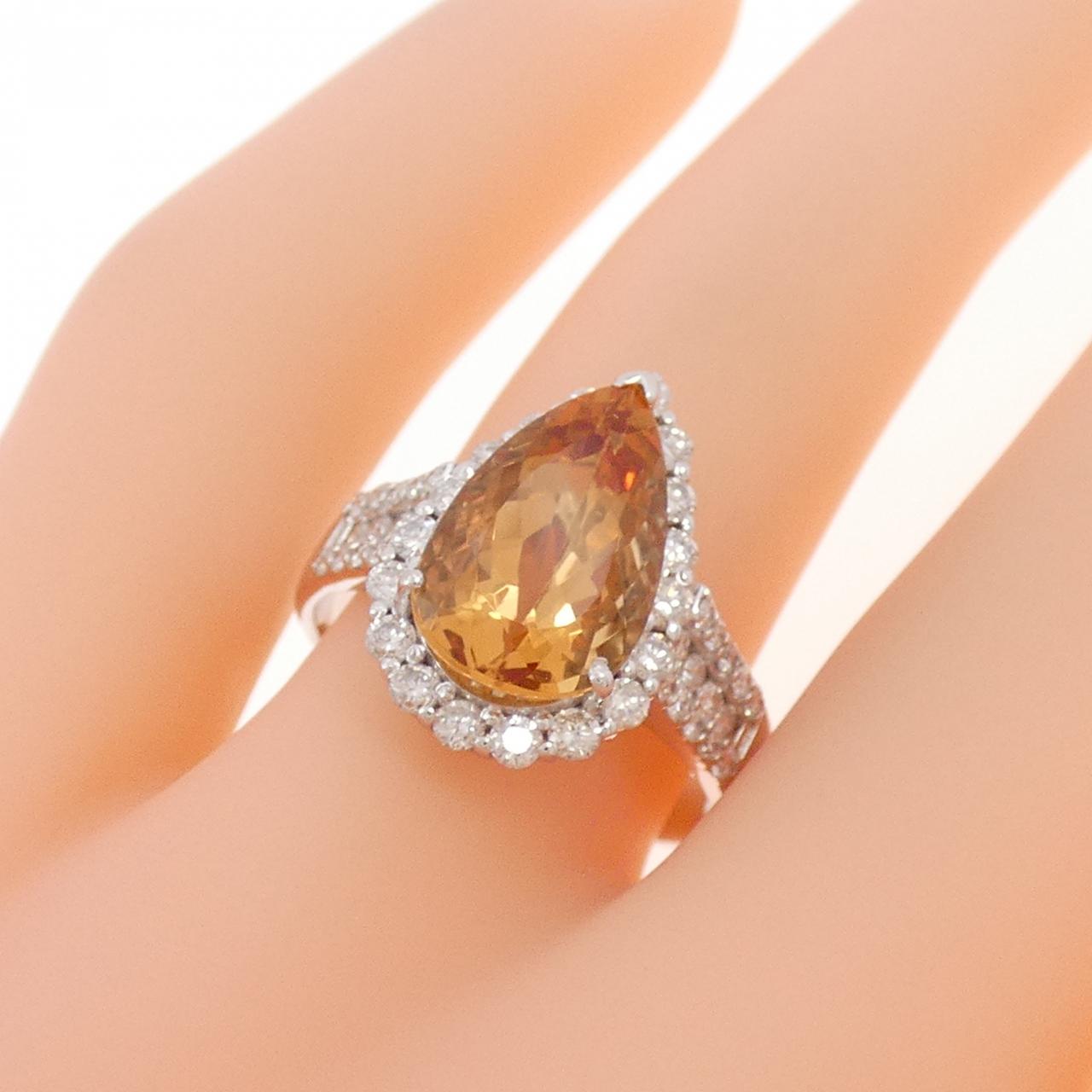 K18WG Imperial Topaz Ring 3.77CT