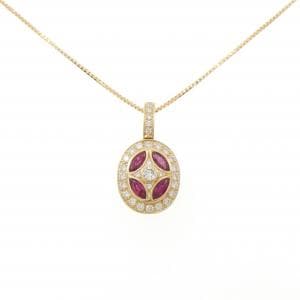 750YG/K18YG ルビー ネックレス