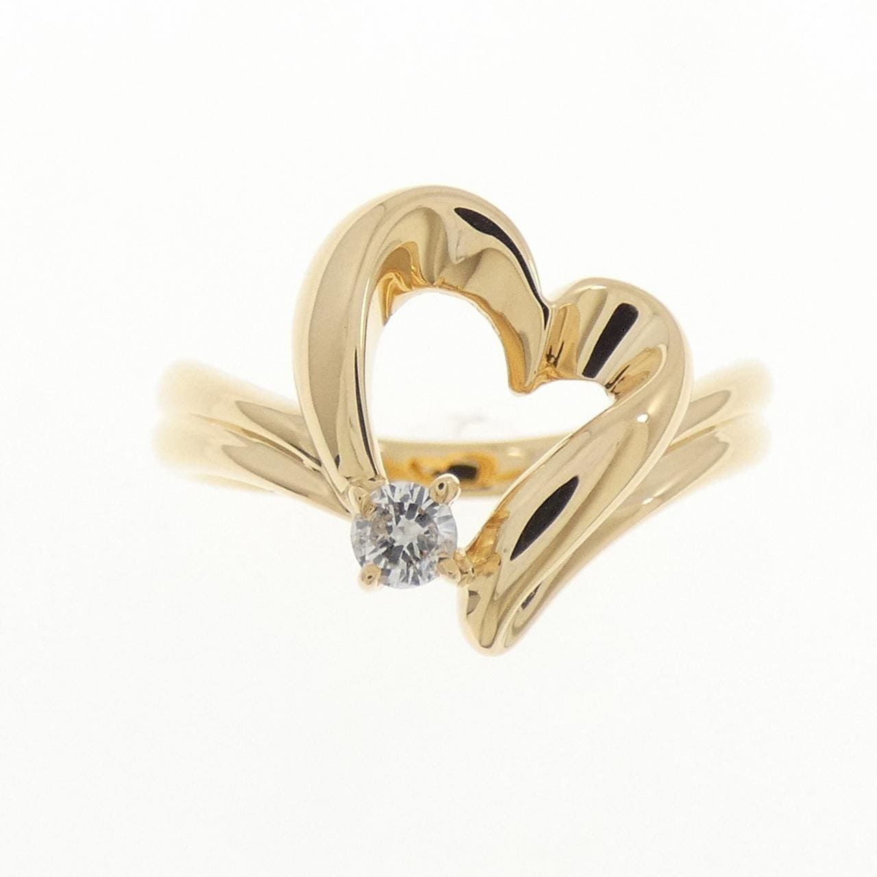 K18YG ハート ダイヤモンド リング 0.08CT