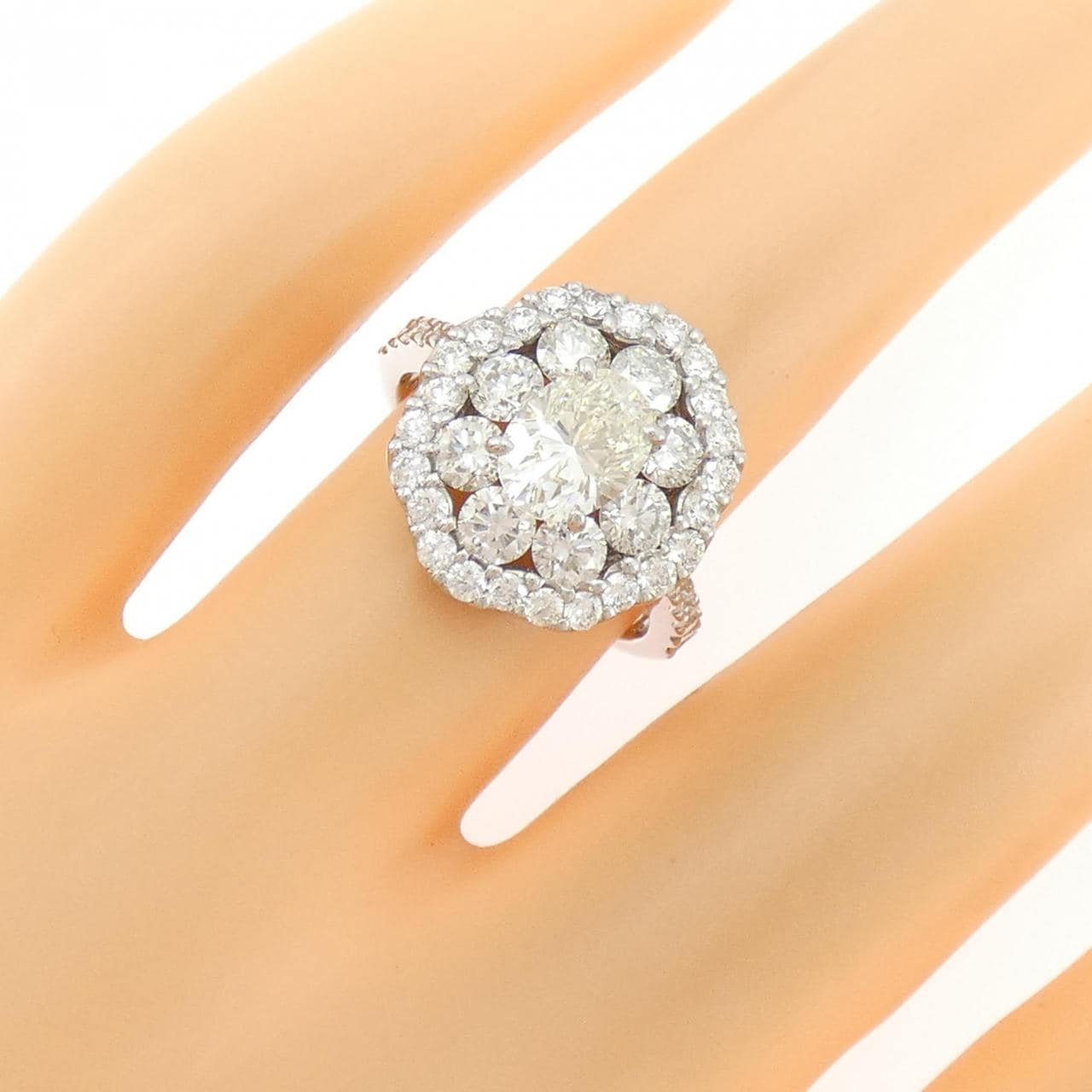 PT900 ダイヤモンド リング 1.028CT K SI1 オーバルカット