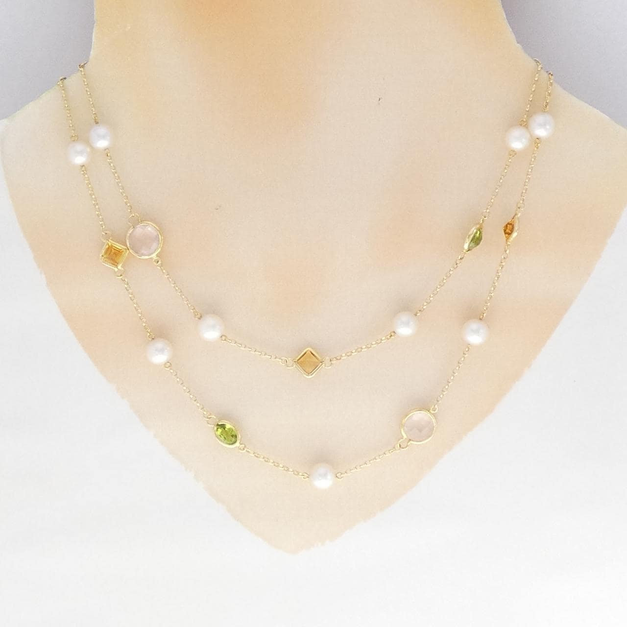 ミキモト カラーストーン ネックレス