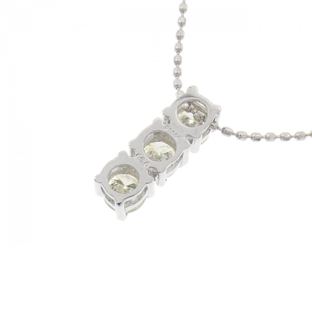 PT900/PT850 スリーストーン ダイヤモンド ネックレス 0.50CT