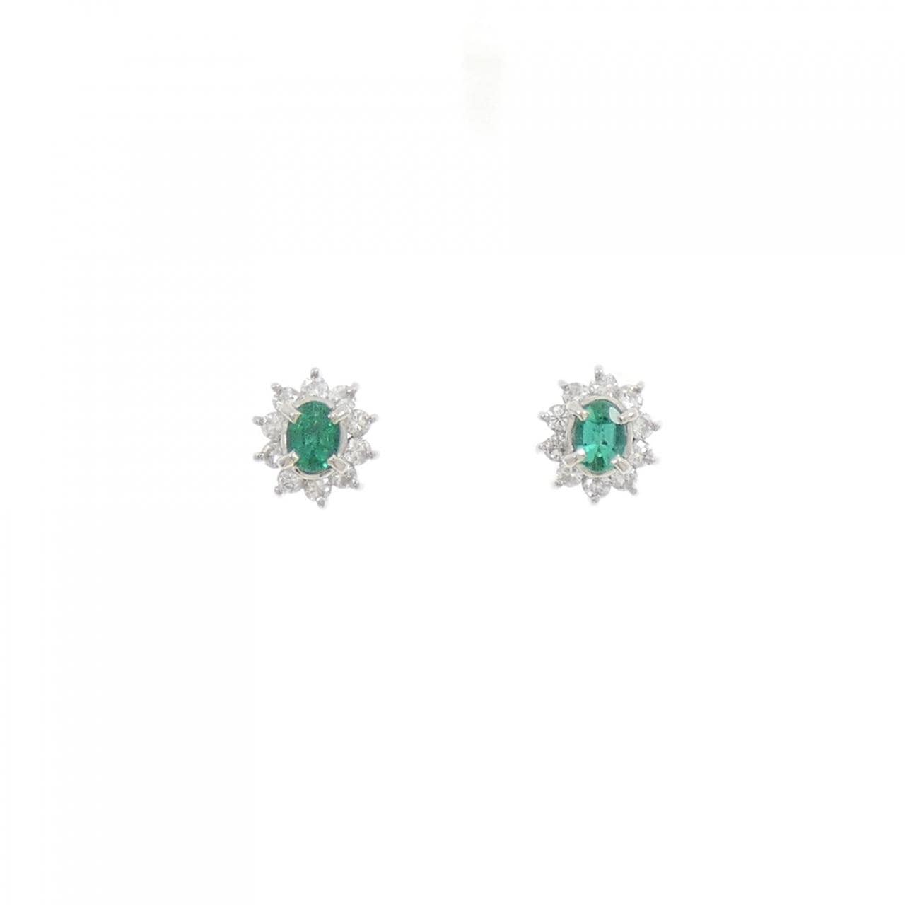 PT900 エメラルド ピアス 0.30CT