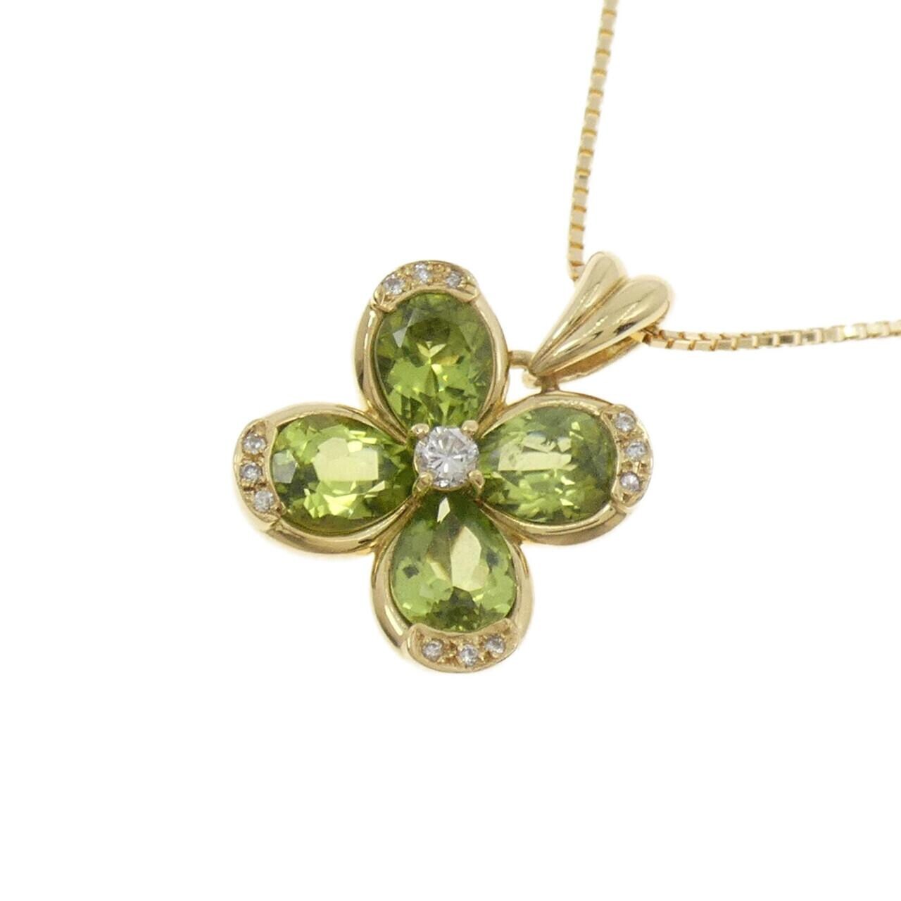 K18YG ペリドット ネックレス 4.73CT