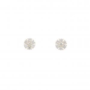 【リメイク】K10YG フラワー ダイヤモンド ピアス 0.30CT