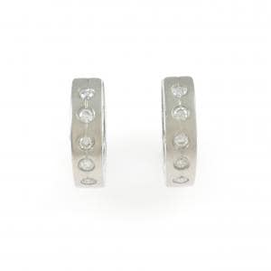 K18WG ダイヤモンド フープ ピアス