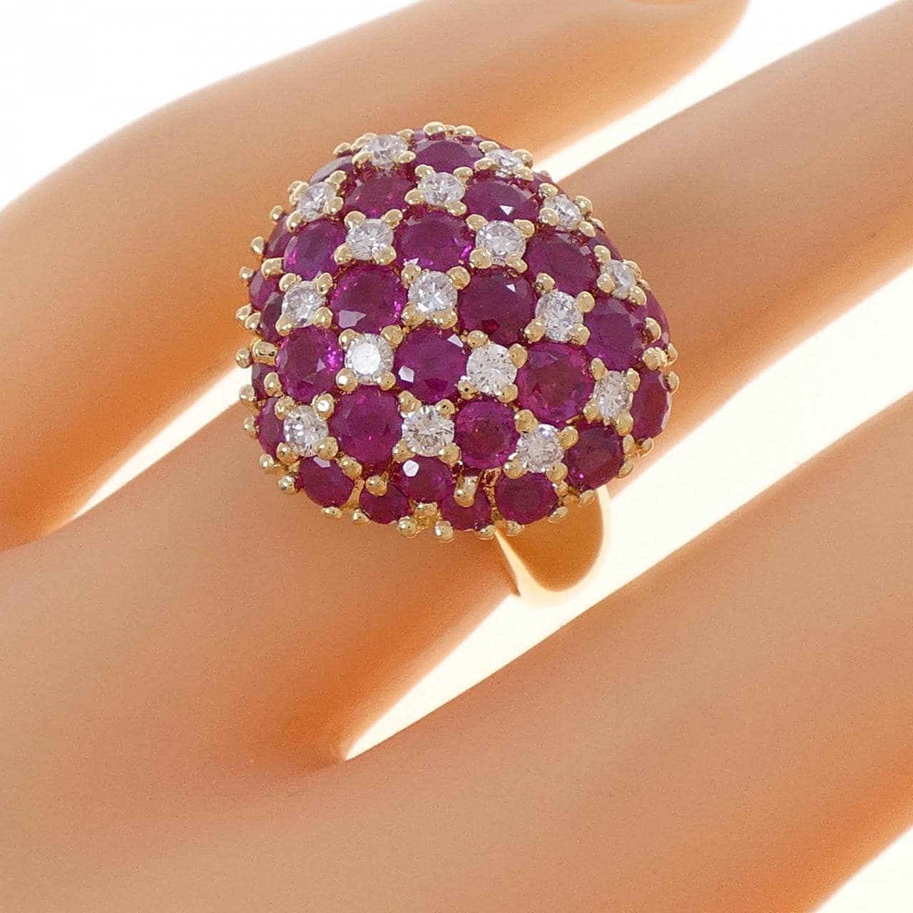 K18YG ハート ルビー リング 4.80CT