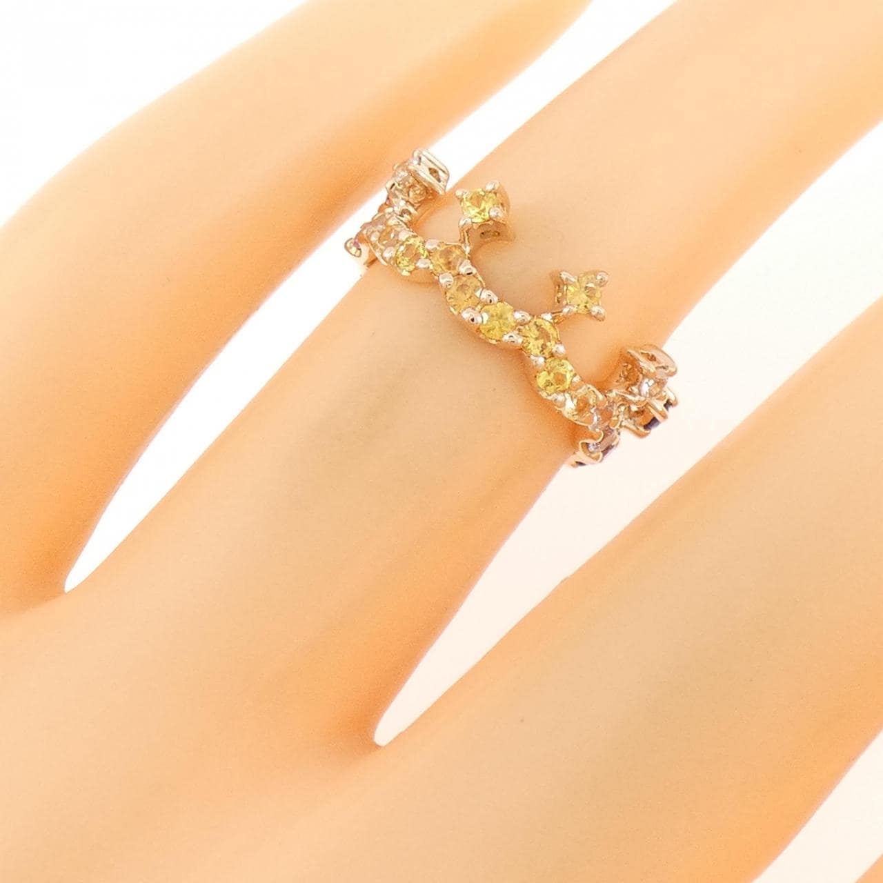 750PG クラウン フルエタニティ サファイヤ リング 1.03CT