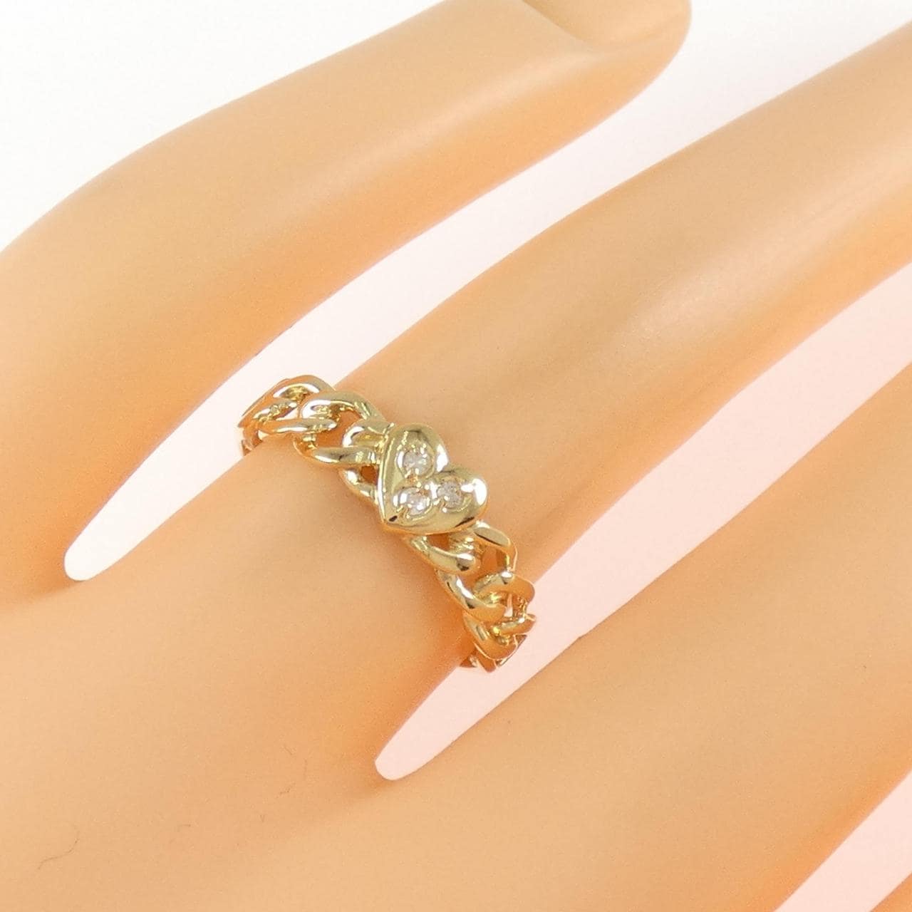 K18YG ハート ダイヤモンド リング 0.03CT