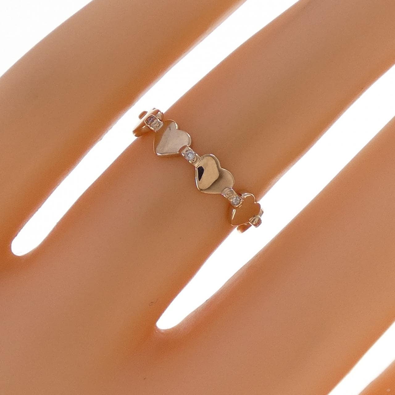 K18PG ハート ダイヤモンド リング 0.02CT