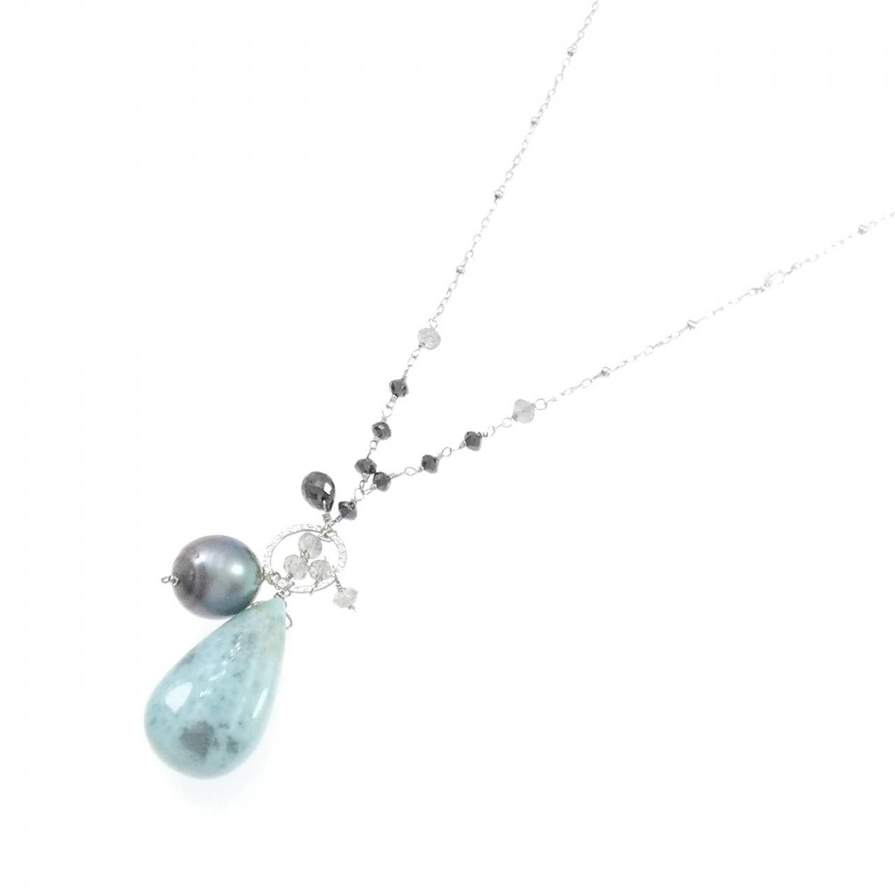 K18WG カラーストーン ネックレス