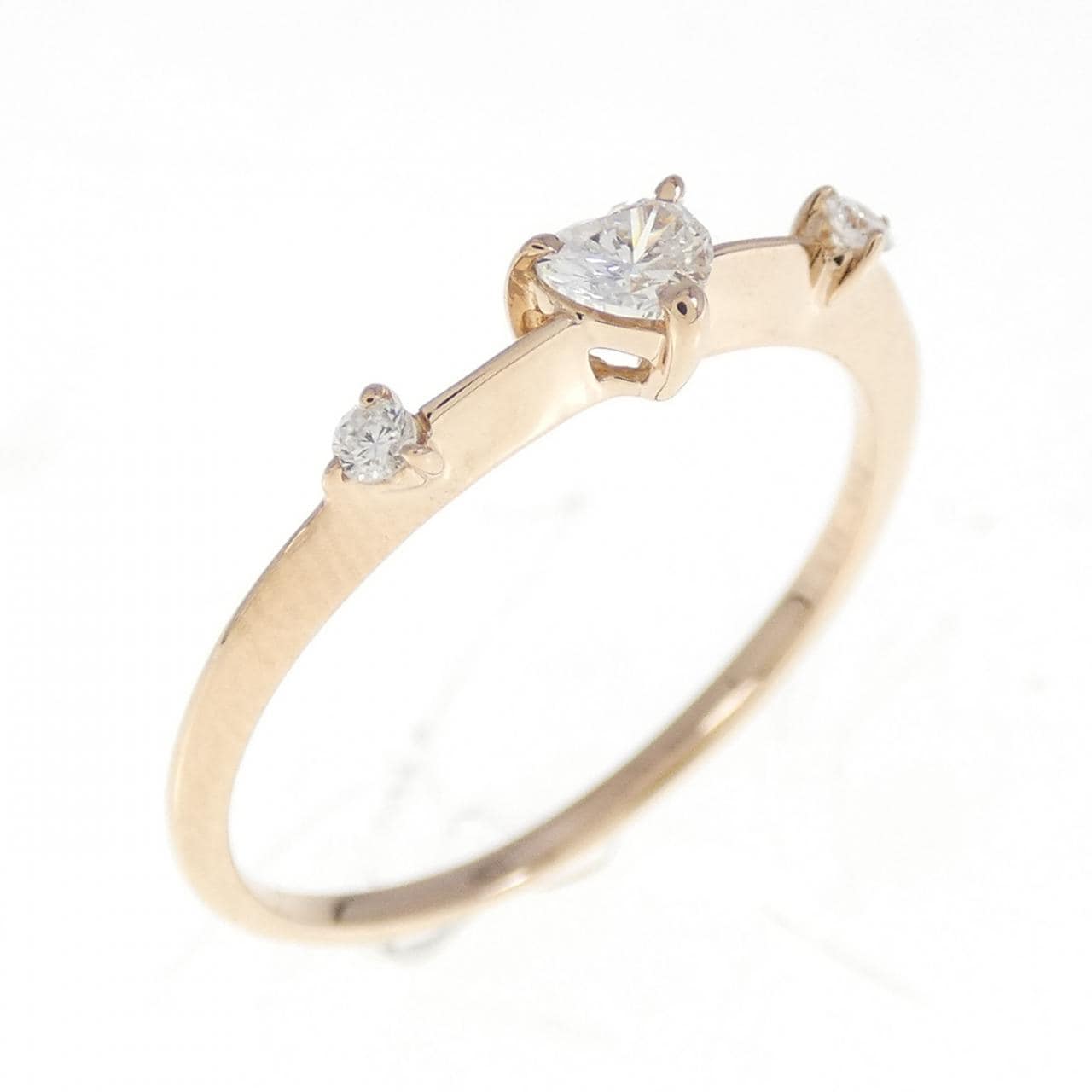 K18PG ハート ダイヤモンド リング 0.11CT