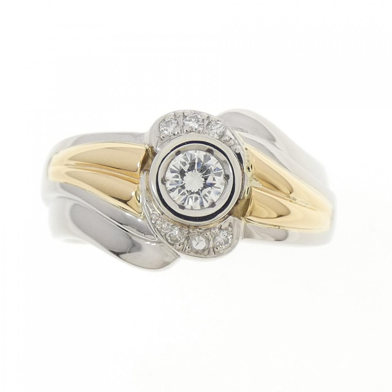 PT900/K18YG ダイヤモンド リング 0.18CT