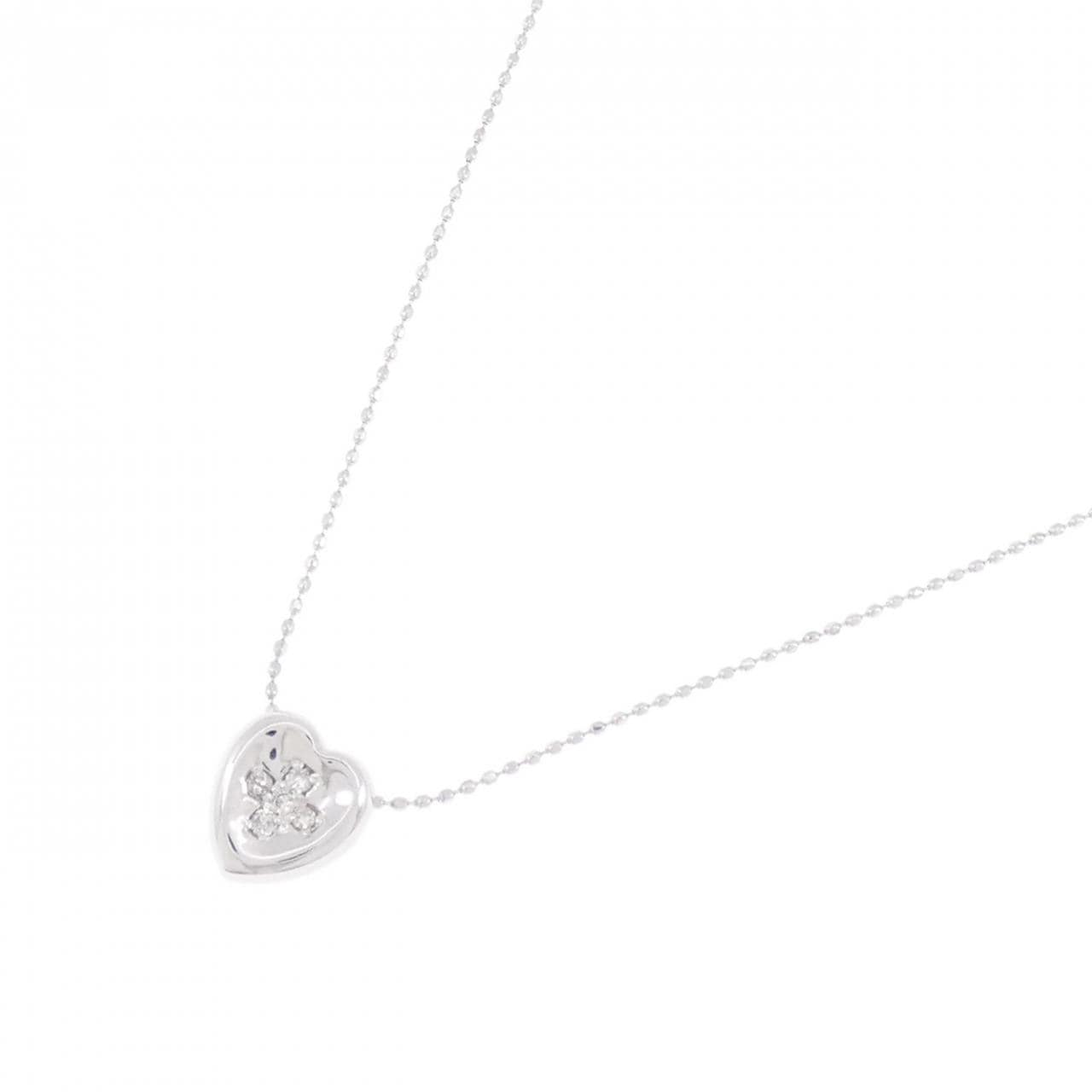 K18WG ハート ダイヤモンド ネックレス 0.07CT