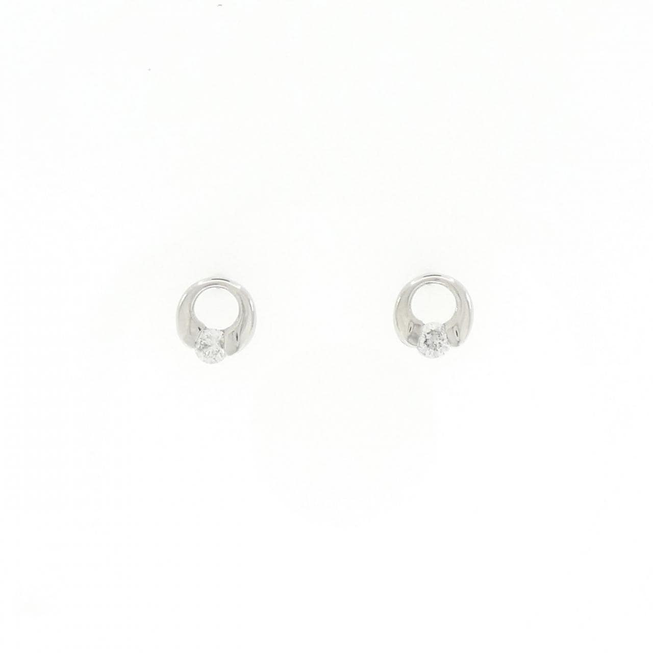 K14WG ダイヤモンド ピアス 0.12CT