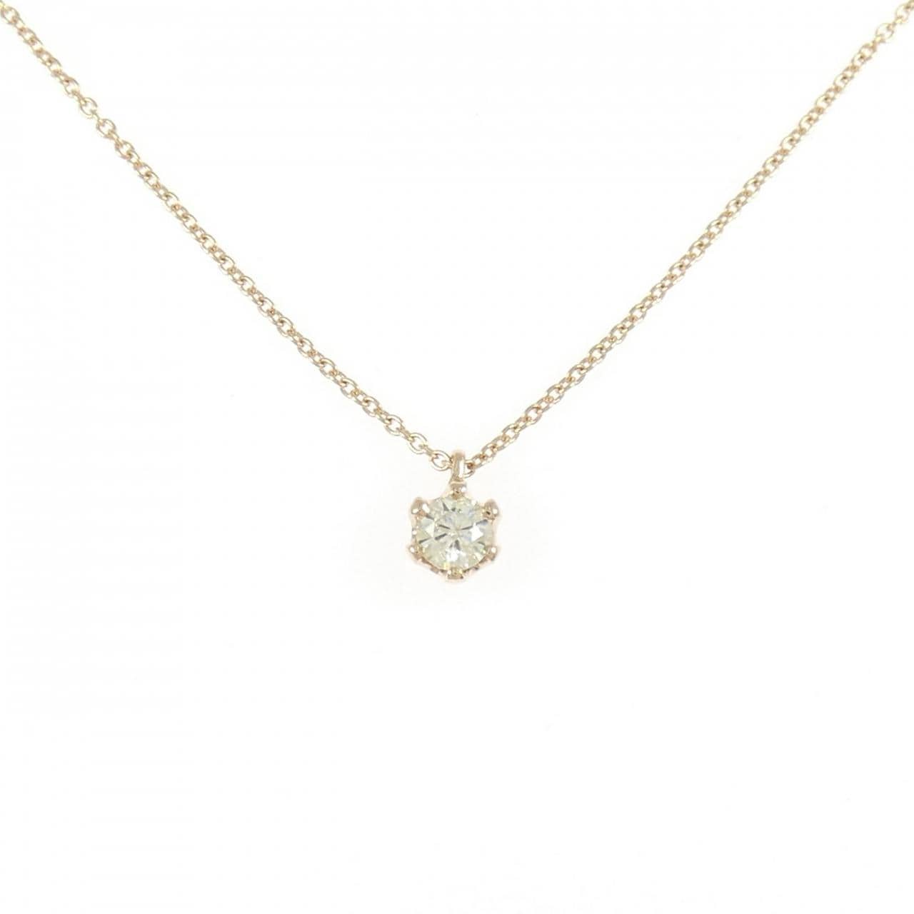 K18PG ソリティア ダイヤモンド ネックレス 0.23CT