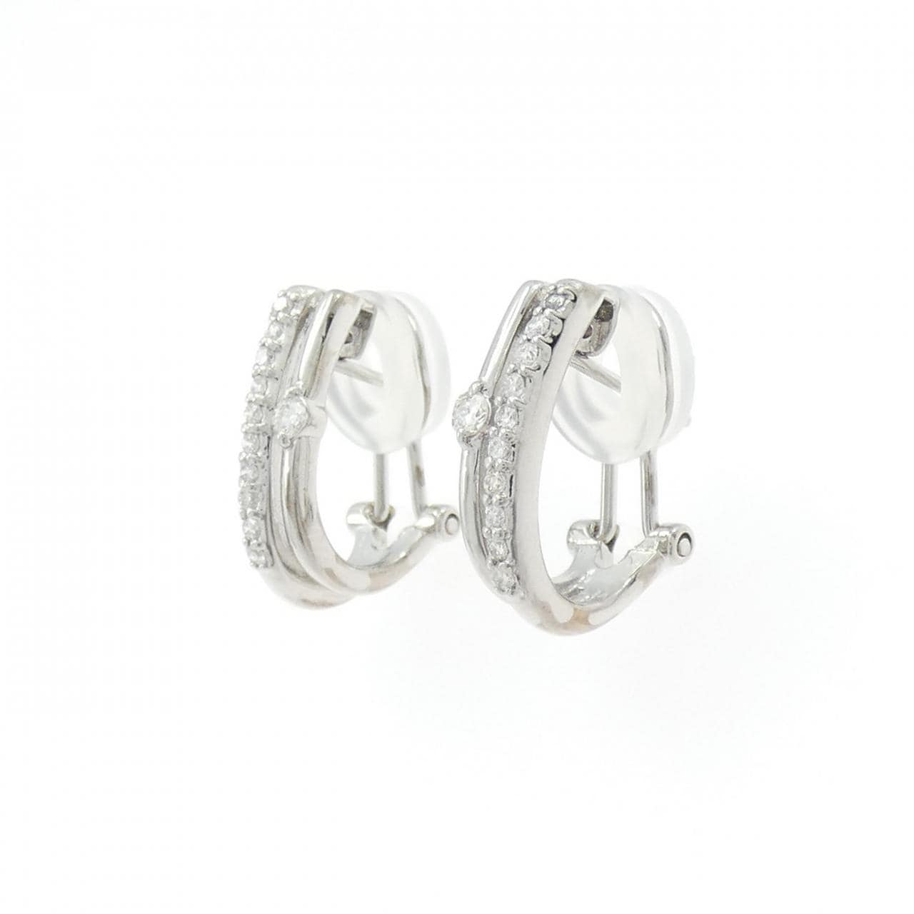 K18WG Diamond earrings/earrings 0.30CT