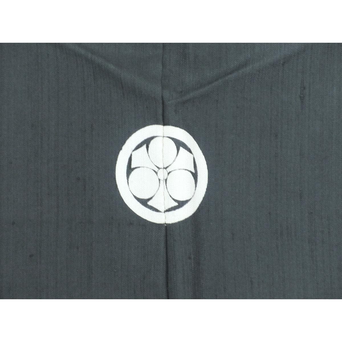 単衣男物　きもの羽織２点セット　丸に剣三ツ星　キングサイズ