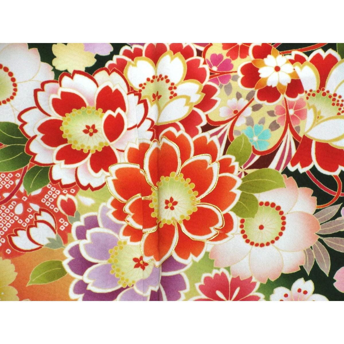 振袖　友禅加工刺繍入り　ボカシ染
