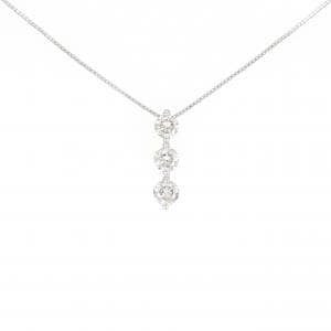 K18WG スリーストーン ダイヤモンド ネックレス 1.00CT