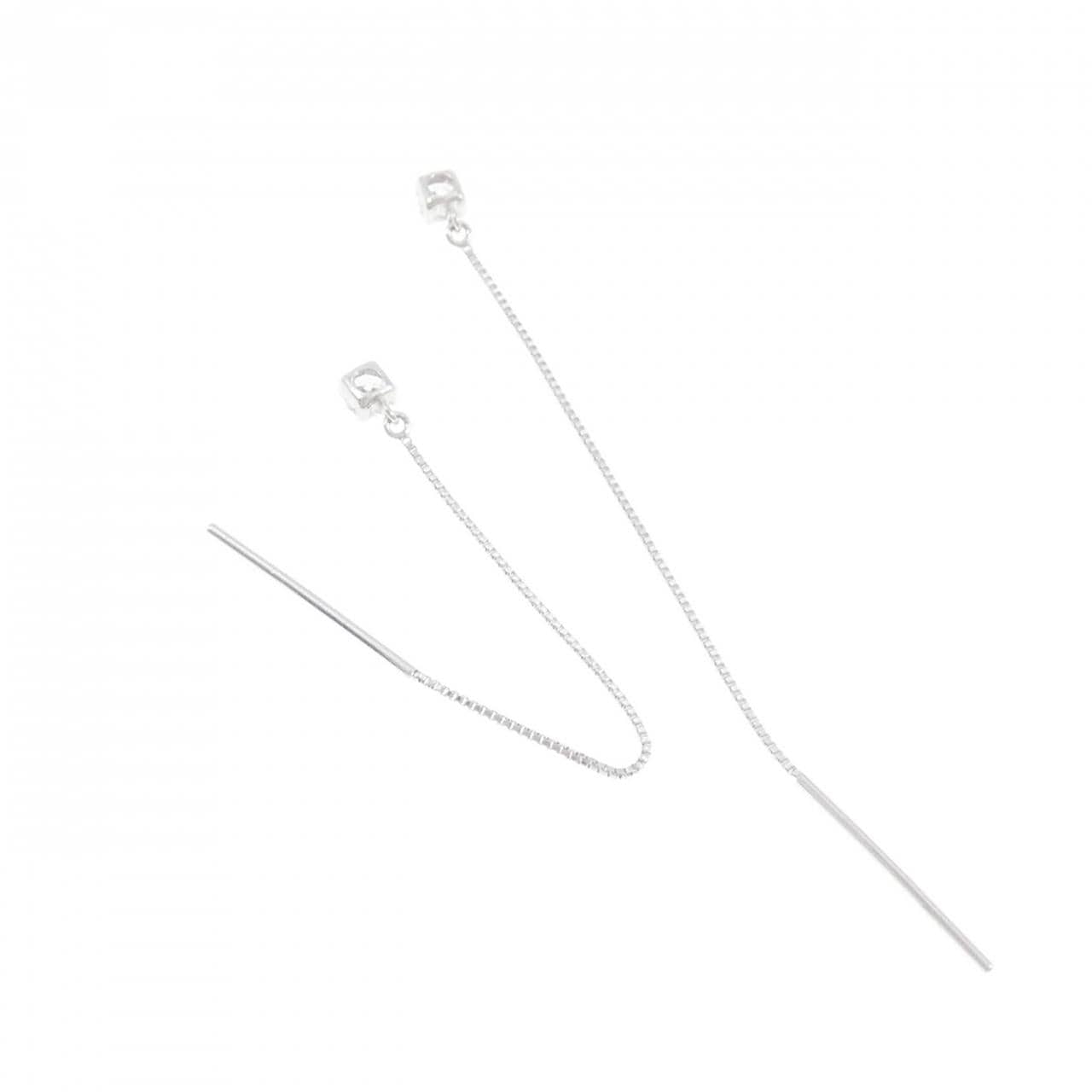 K14WG キュービック ピアス